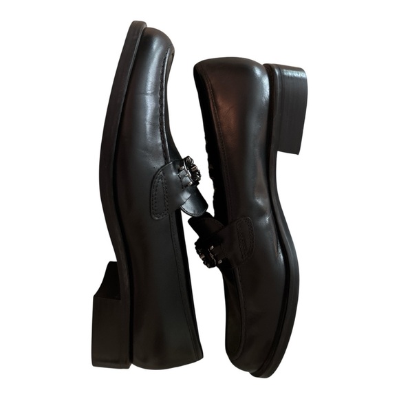 Franco Sarto Black Slip-On Loafers with Metal Details size 6.5M Leather. - Picture 8 of 9